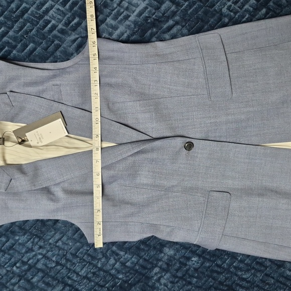 Banana Republic Chambray Lightweight Wool Vest In Spa Blue Size 4, New With Tags - Picture 11 of 16